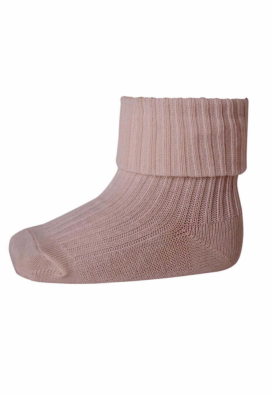 Cotton rib baby socks - Rose Grey