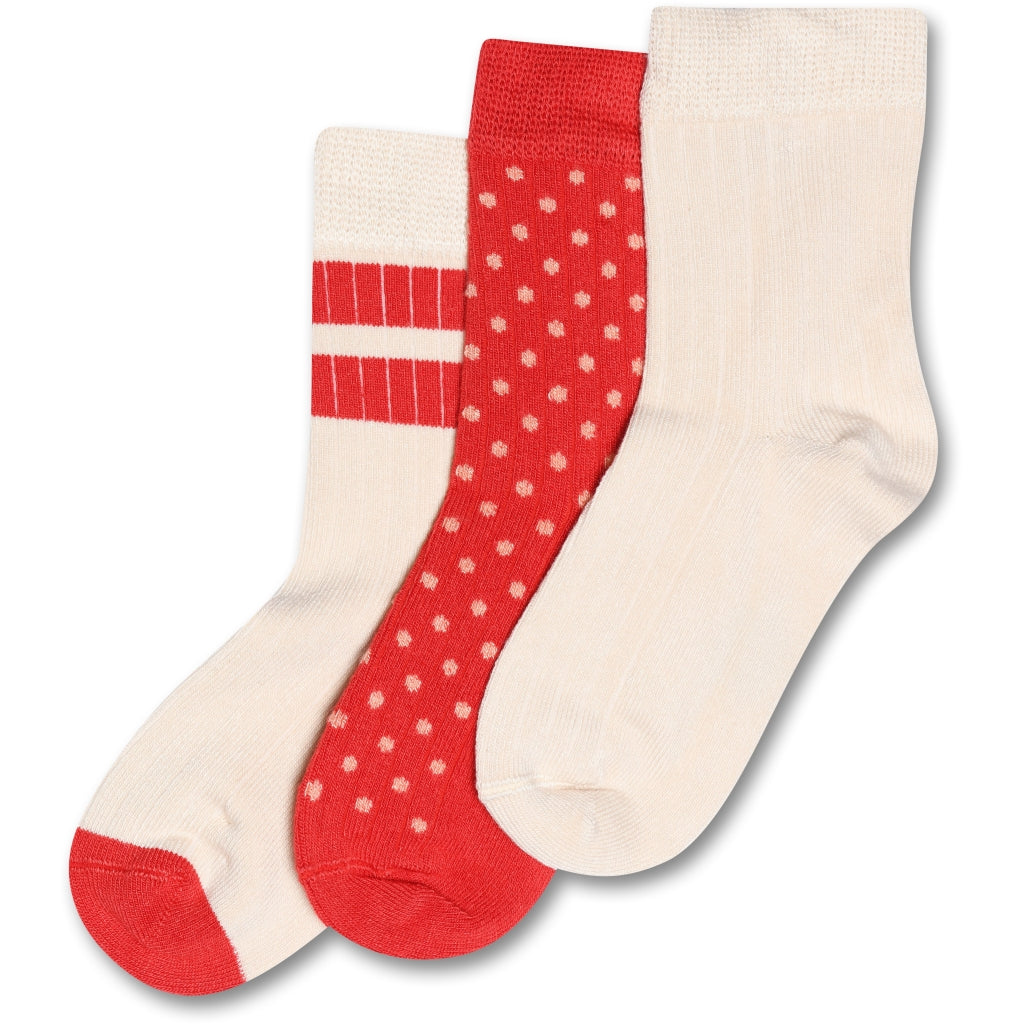 MiniPop® Season Bamboo Socks 3 Pcs Bright Red
