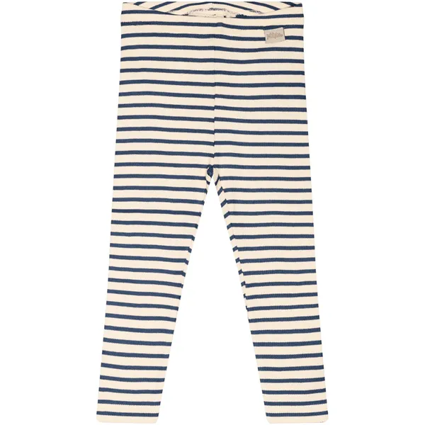 Petit Piao® Denim Blue/Off White Leggings Modal Striped