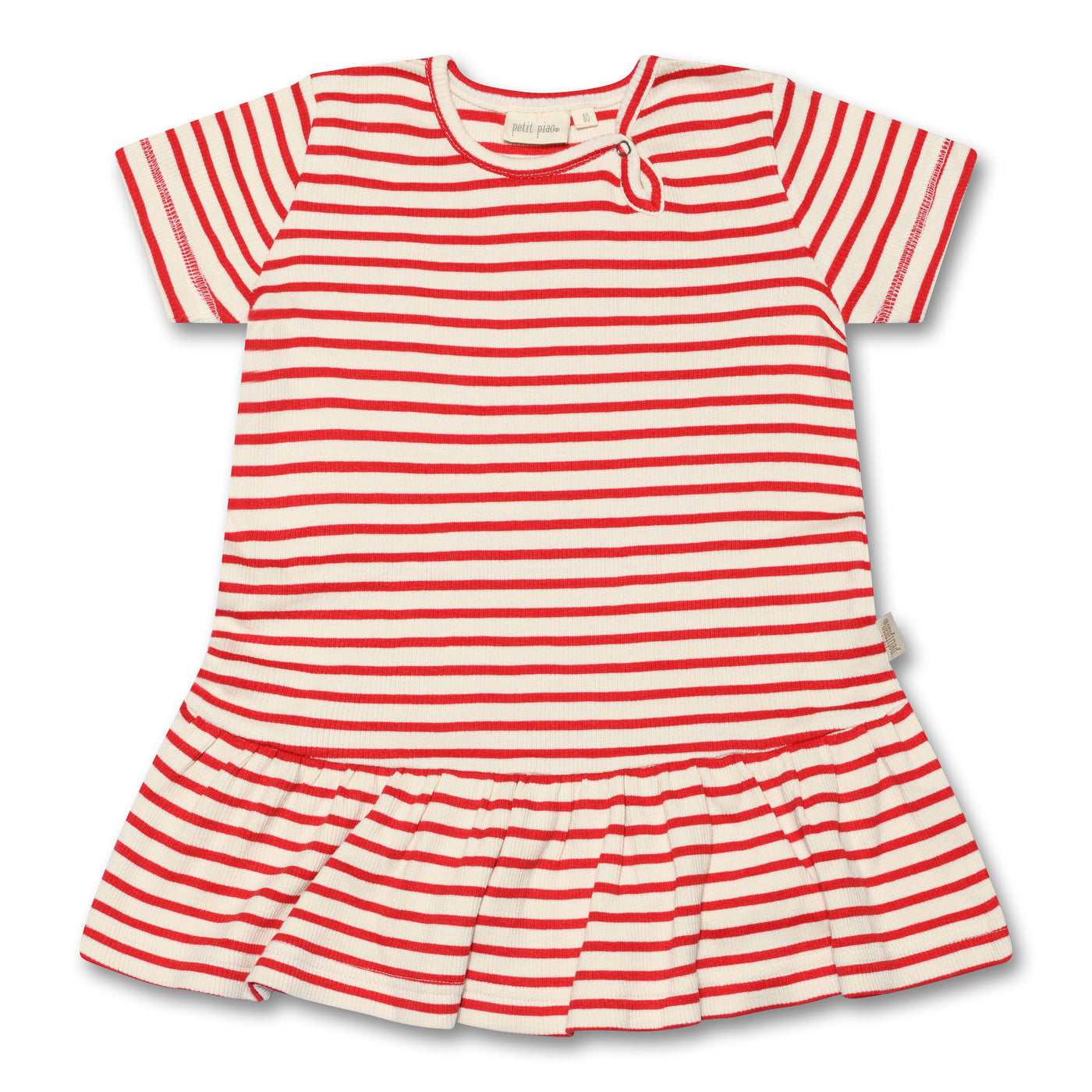 Dress S/S Modal Striped Bright Red