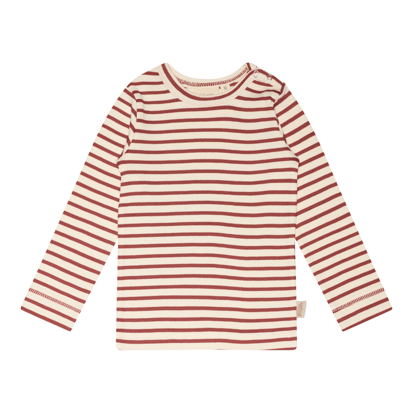 T-shirt L/S Modal Striped Berry Dust.