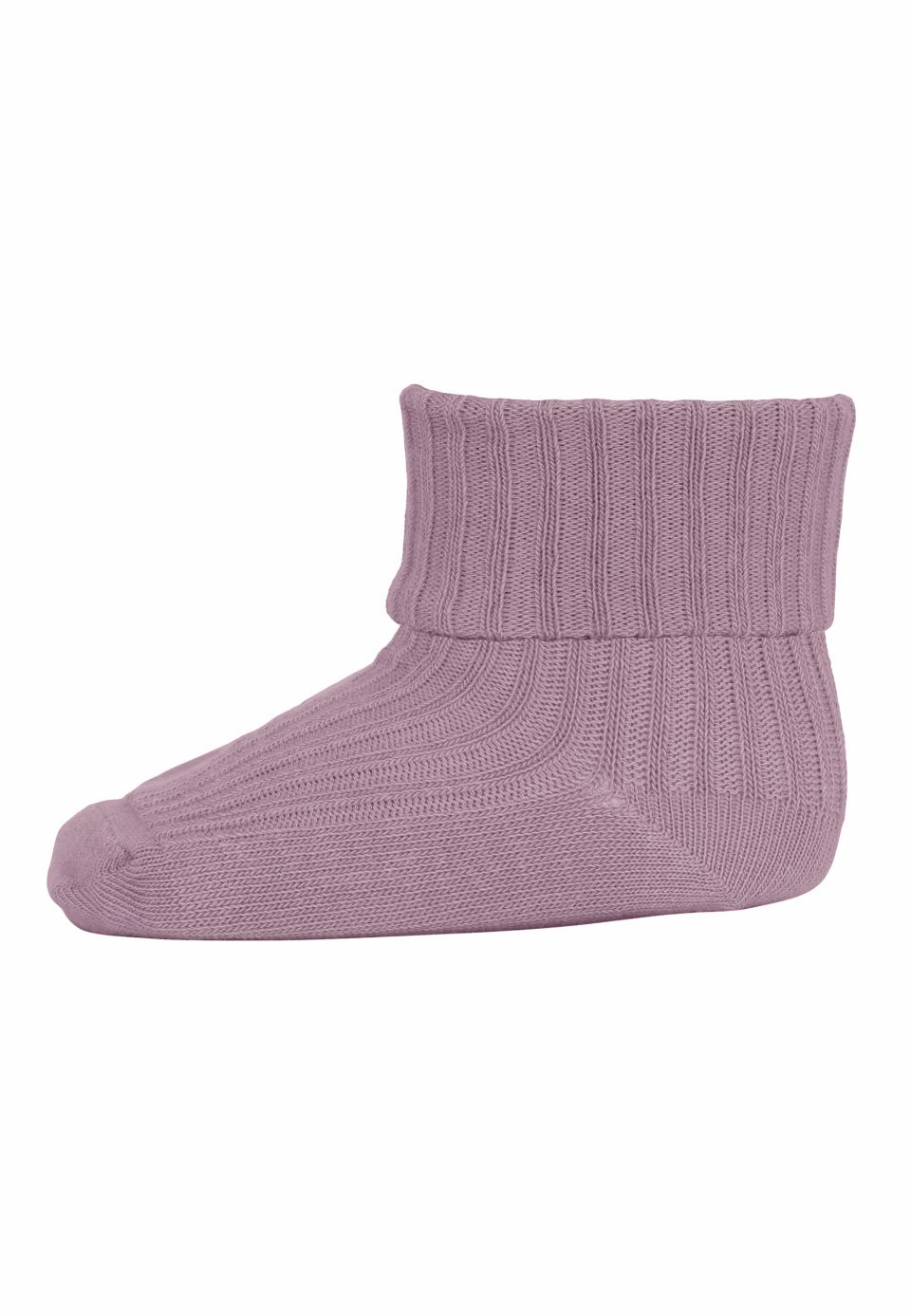 Cotton rib baby socks - Lilac Shadow