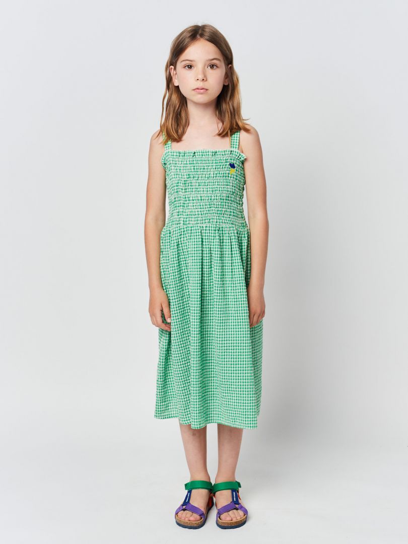 Green Vichy strap dress